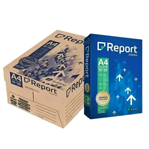 Caixa Papel A4 Report Premium 75g - 10 Resma com 500 Folhas Caixa Papel A4 Report Premium 75g - 10 Resma com 500 Folhas
